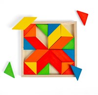 BigJigs vassoio puzzle mosaico giocattolo colorato in legno-2