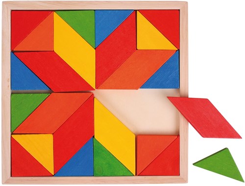 BigJigs vassoio puzzle mosaico giocattolo colorato in legno-3