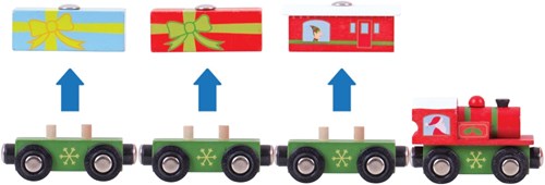 BigJigs trenino di Natale in legno giocattolo - set regalo natalizio-3