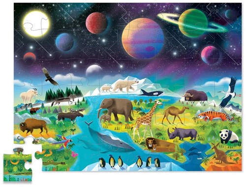 Crocodile Creek puzzle terra spazio educativo cartone 48 pezzi bambini-2