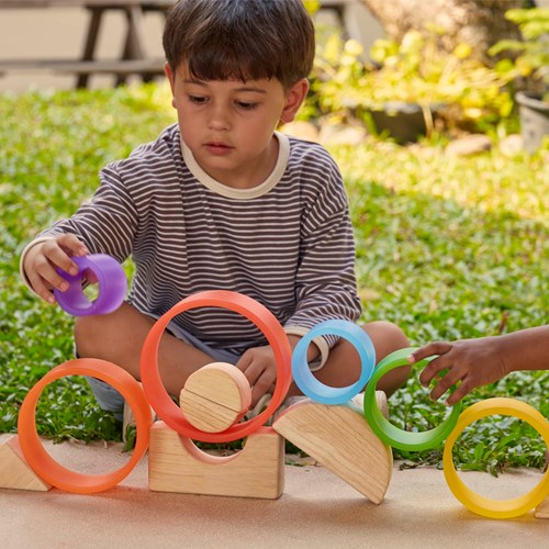 Guidecraft giocattolo educativo Discovery Circles - Cartone arcobaleno-3