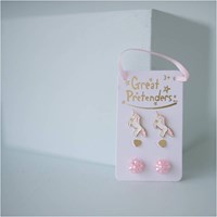 Great Pretenders orecchini unicorno set - 3 paia, gioielli bambini-2