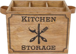 Van Manen portaposate legno marrone organizer cucina 17x12,5x12,5 cm