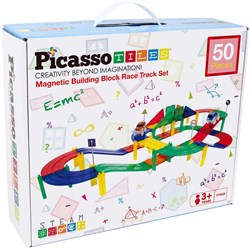 Picasso Tiles pista magnetica da costruire 50 pezzi con auto LED