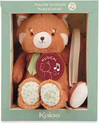 Kaloo peluche musicale panda rosso - morbido peluche per neonati