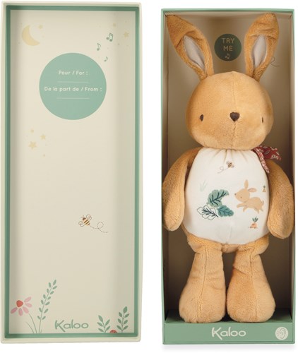 Kaloo coniglio peluche musicale - giocattolo morbido in materiale riciclato