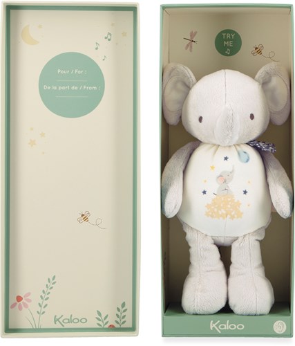 Kaloo elefante peluche musicale - peluche sonora materiale riciclato