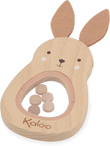Kaloo sonaglio coniglio in legno - giocattolo sensoriale per neonati FSC legno-3