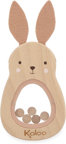 Kaloo sonaglio coniglio in legno - giocattolo sensoriale per neonati FSC legno