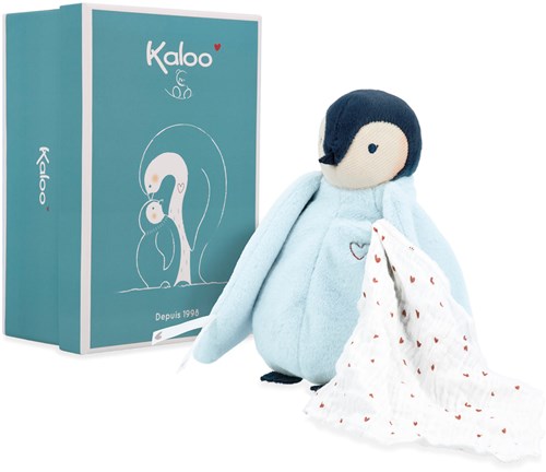 Kaloo Complices - Pinguino Blu con cuscino in stoffa