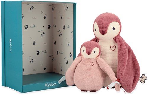 Kaloo peluche pinguino rosa - Complices duo set regalo morbido