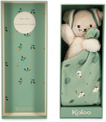 Kaloo copertina coccola cane verde - peluche neonato materiale riciclato