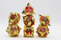 Foam Brain Games dadi Meteor Storm Solar Ruby metallo set RPG