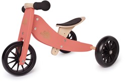 Kinderfeets Bicicletta a bilanciamento in legno 2-in-1 e triciclo da 1 anno Tiny Tot - Corallo