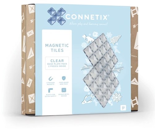 Connetix Piastrelle Magnetiche Base Trasparente 2 Pezzi