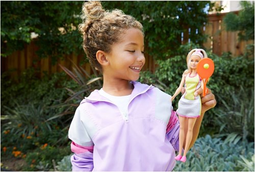 BEX bambola Barbie tennista con outfit e racchetta - Giocattolo Barbie-3