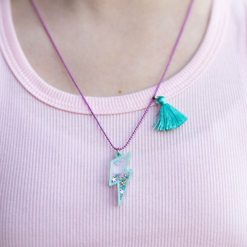 Calico Sun collana fulmine perline glitter regolabile-2
