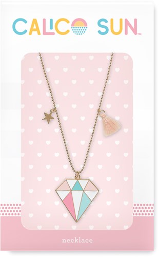 Calico Sun collana pietra preziosa con stella e nappina - gioiello colorato bambini