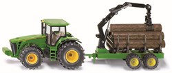Siku trattore giocattolo John Deere con rimorchio forestale 1:50 verde