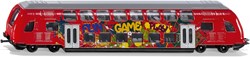 Siku treno a due piani giocattolo - treno in metallo 1:87 rosso graffiti