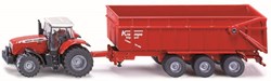 Siku trattore giocattolo Massey Ferguson con rimorchio Krampe 1:87 rosso