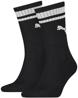 Puma calzini sportivi crew heritage stripe nero bianco 2 paia cotone comfort