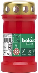 Bolsius candela commemorativa cimiteriale rossa con coperchio 50 ore esterno
