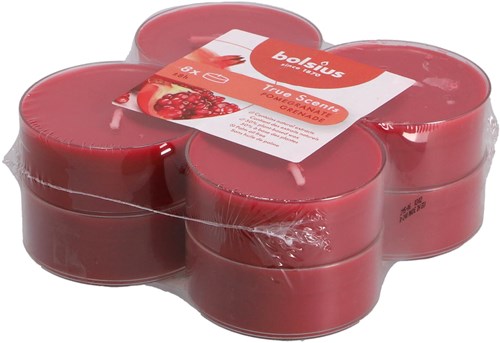 Candele profumate Bolsius True Scents melagrana maxi luci 8 pezzi-2