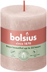 Bolsius candela rustica a colonna - Misty Pink - 8 cm - lunga durata