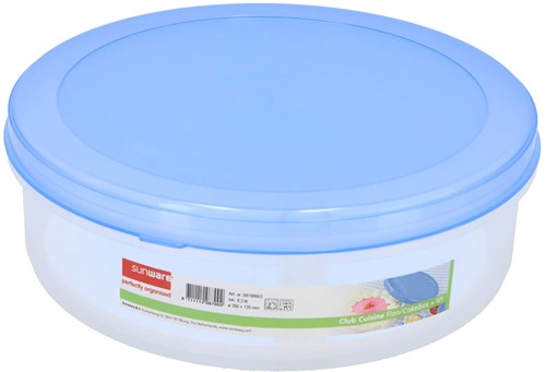 Sunware porta torta Club Cuisine con sollevatore trasparente blu 35x35x12 cm