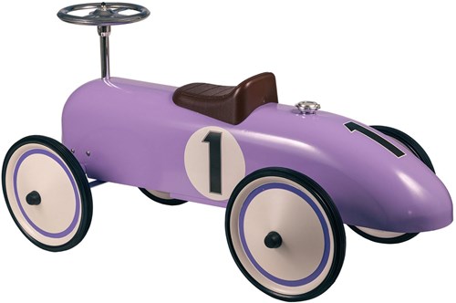 Auto cavalcabile Retro Roller classica lilla con ruote in metallo e gomme-3