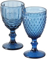 Boltze Home calice da vino blu 17cm - Vetro colorato Aurora, lavabile in lavastoviglie