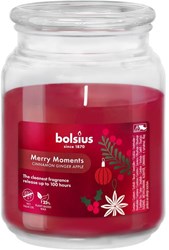 Bolsius candela profumata Merry Moments rossa 100 ore cera vegetale