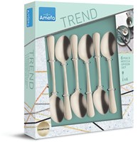 Amefa cucchiaini champagne 6 pezzi - posate dorate opache