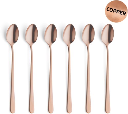 Amefa cucchiaini latte rame 6 pezzi - cucchiaini caffè rame opaco-2