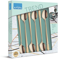 Amefa cucchiaini latte oro Austin set 6 pezzi - posate oro opaco