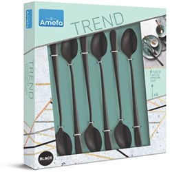 Amefa cucchiaini da latte neri 6 pezzi - set posate Austin in acciaio inox