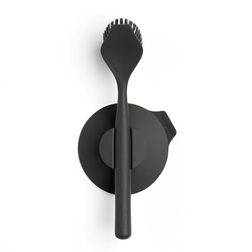 Brabantia spazzola per piatti con supporto a ventosa - Dark Grey - spazzola pulizia