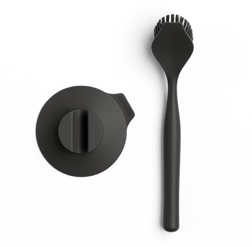 Brabantia spazzola per piatti con supporto a ventosa - Dark Grey - spazzola pulizia-2