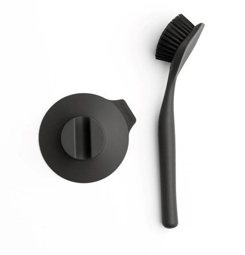 Brabantia spazzola per piatti con supporto a ventosa - Dark Grey - spazzola pulizia-3