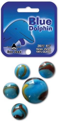 Don Juan biglie Blue Dolphin 21 pezzi vetro gioco divertente