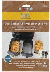 NoStik foglio protettivo doppio airfryer set di 4 - fogli riutilizzabili per airfryer