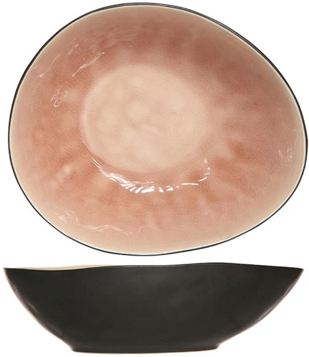 Ciotola ceramica rosa ovale Laguna Old Rose design moderno 20x16,5 cm