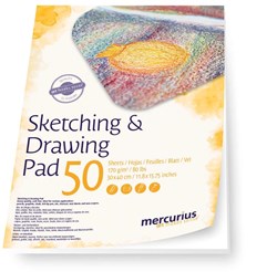 Mercurius blocco da schizzi carta da disegno 170g/m² 30x40cm senza acidi 50 fogli