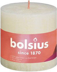 Bolsius candela pilastro rustica avorio 10 cm cera vegana decorazione