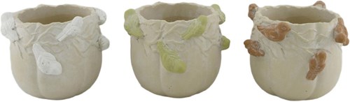 Bloempot met vogels cement Ø15xh12,5cm