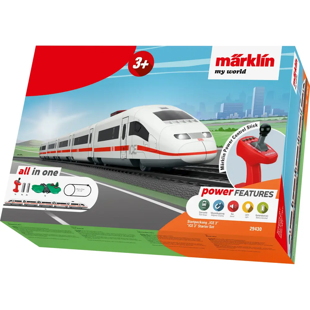 Set treno Märklin H0 ICE 3 starter con telecomando e suoni realistici