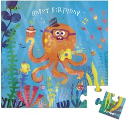 Janod puzzle card biglietto di compleanno polpo - giocattolo educativo