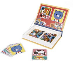 Janod libro magnetico - giocattolo educativo Mix & Match animali con 72 magneti