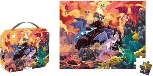 Janod puzzle draghi - 54 pezzi puzzle in cartone bambini-2